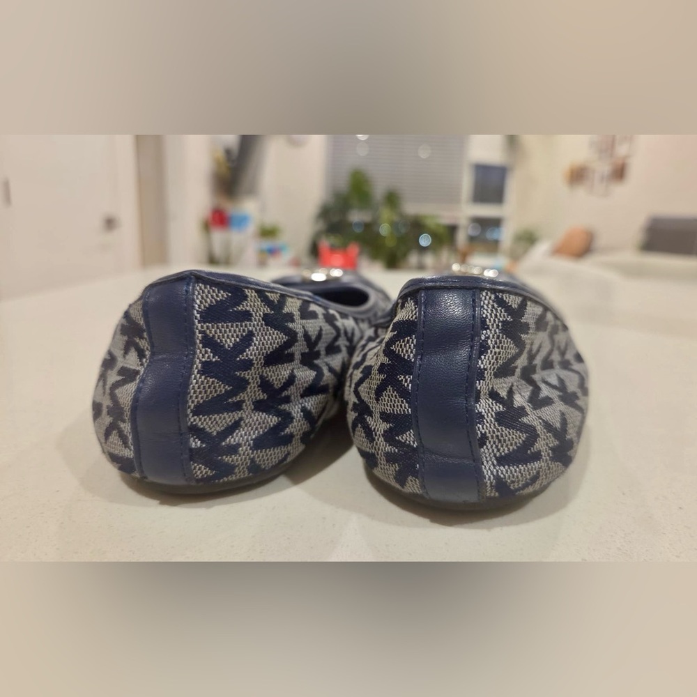 Michael Kors Blue and Gold Patterned Flats - Picture 4 of 5
